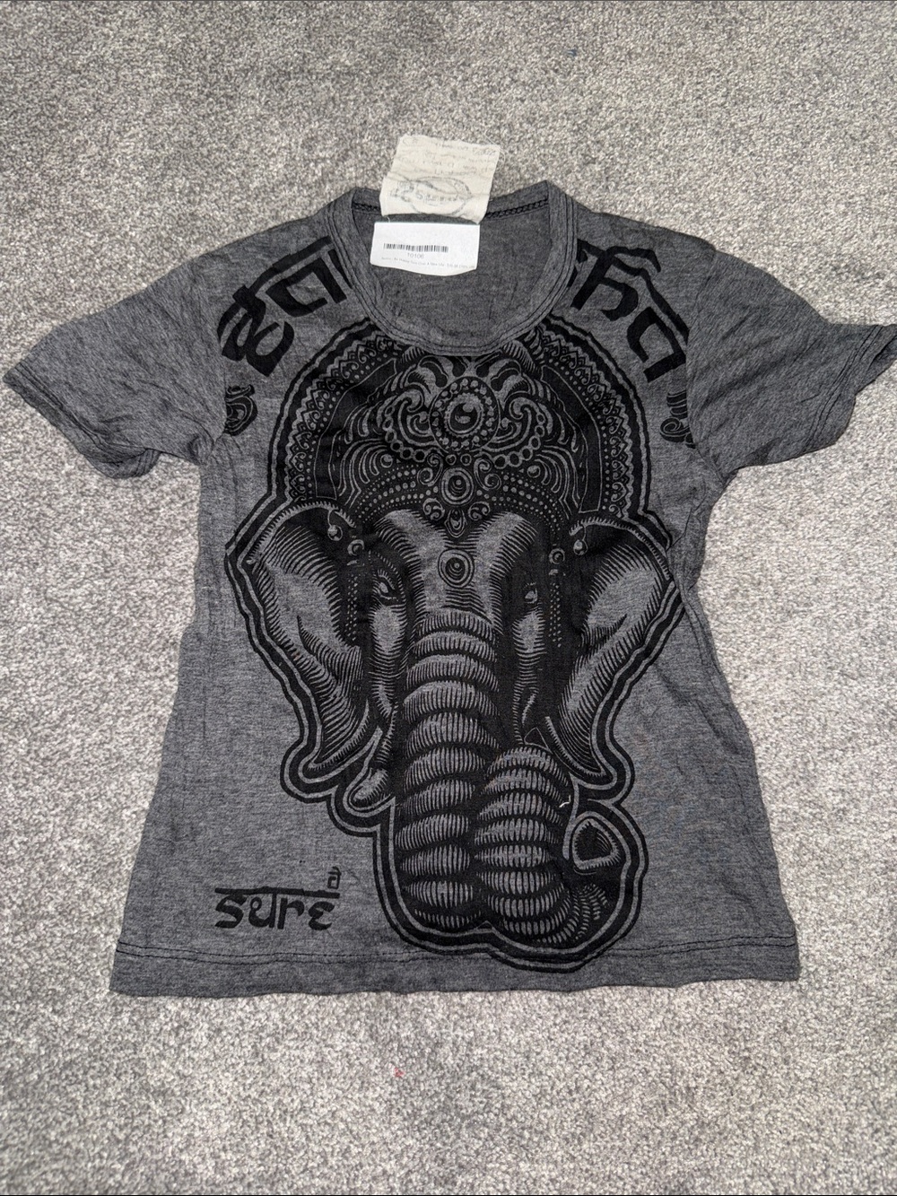 Senior Kids Grey Graphic Elephant Tee